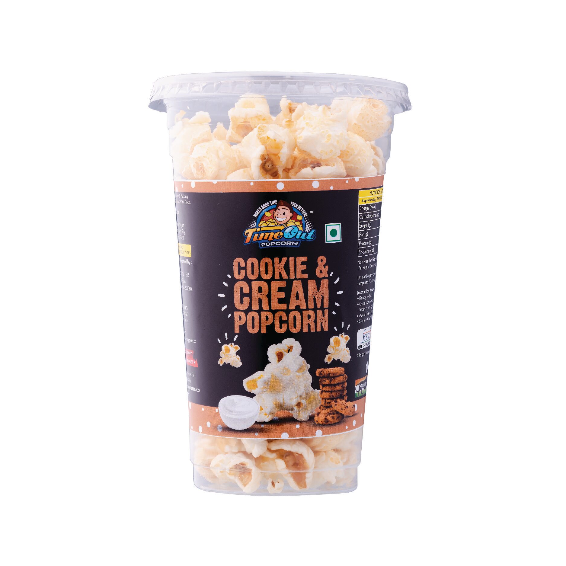 

Time Out Cookie Cream Flavored Popcorn 70g (Pack of 4)