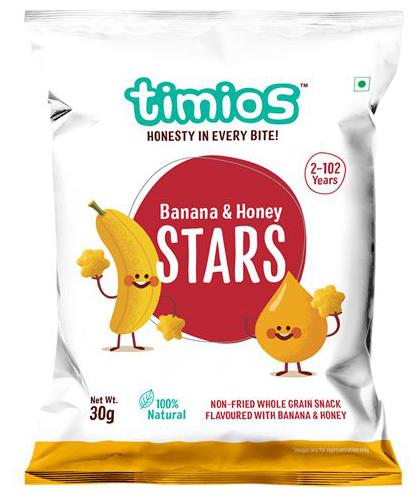 

Timios Snacks -Banana Honey Star 100 Natural Healthy 30 g
