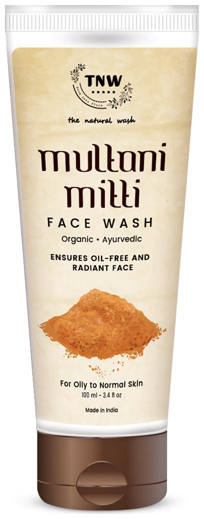

TNW-THE NATURAL WASH Multani Mitti Face Wash for Daily Use Ayurvedic Wisdom of Sandal Wood Aloe Vera Kashmiri Kesar Face Wash for Oily skin to Normal skin For Men and Women (100 ml)