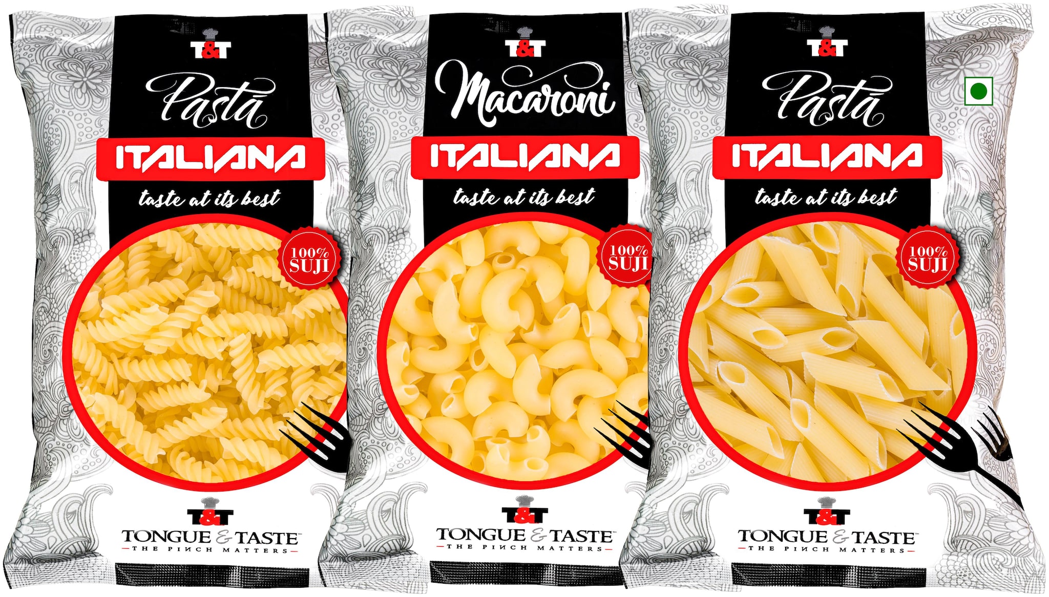 

TONGUE TASTE Macaroni 450 g Pasta 450 g Pasta Penne 450 g (Pack of 3)