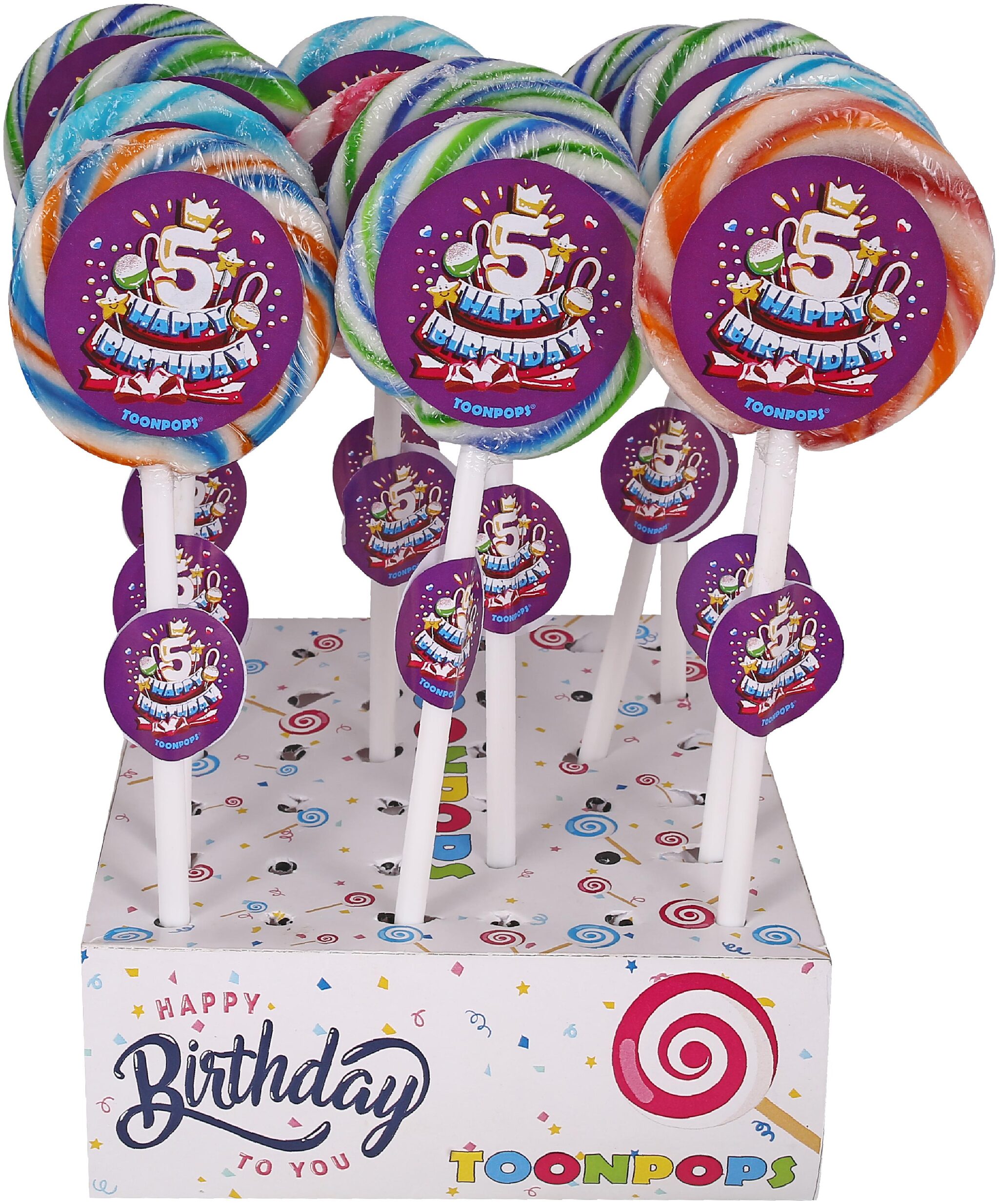 

TOON POPS Swirl Lollipops 5th Birthday ( 1 5kg )