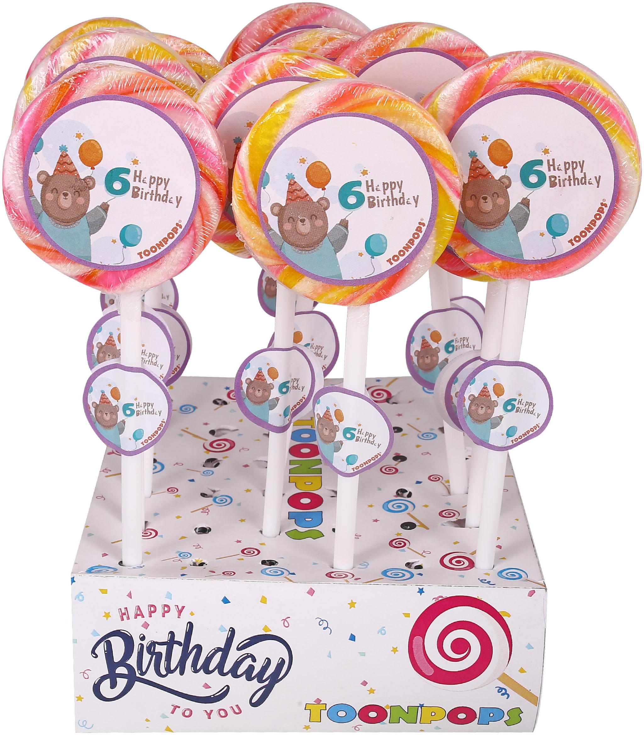 

TOON POPS Swirl Lollipops 6th Birthday ( 1 5kg )