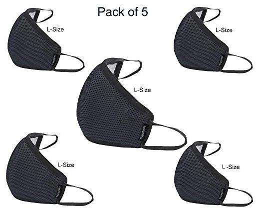 

Trackpack Premium Quality 3 Layer Black Color Washable Protection Mask (Pack of 5)