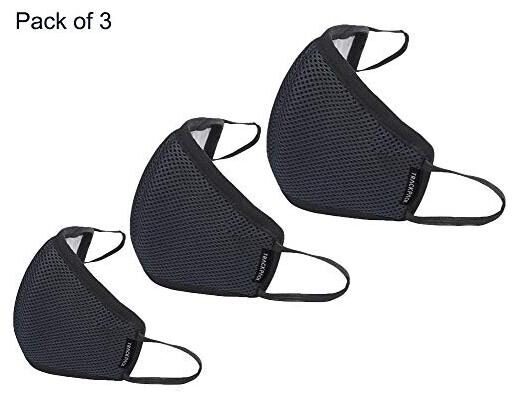

Trackpack Premium Quality 6 Layer Black Color Washable Protection Mask (Pack of 3)
