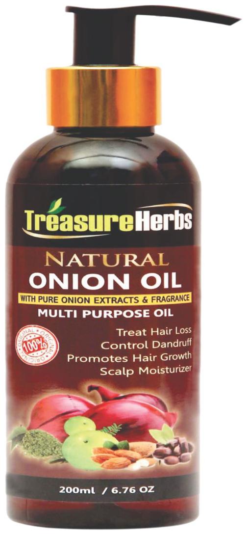 

TreasureHerbs Onion Hair Oil with 14 Essential Oils For Hair Regrowth Hair Oil 200 ml ( Pack of 1 )