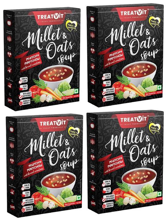 

Treatvit Millet Oats Munchy Manchow Soup 42 Gm (Pack Of 4)