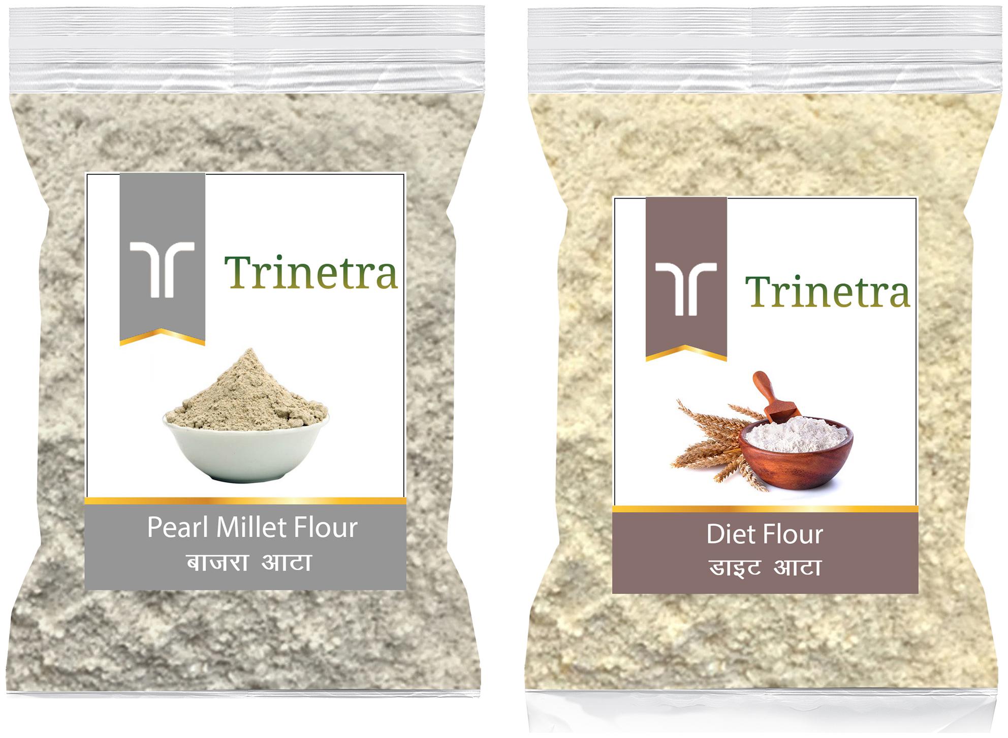 

Trinetra Best Quality Bajra Pearl Millet Atta 500g Diet Atta Flour 1kg