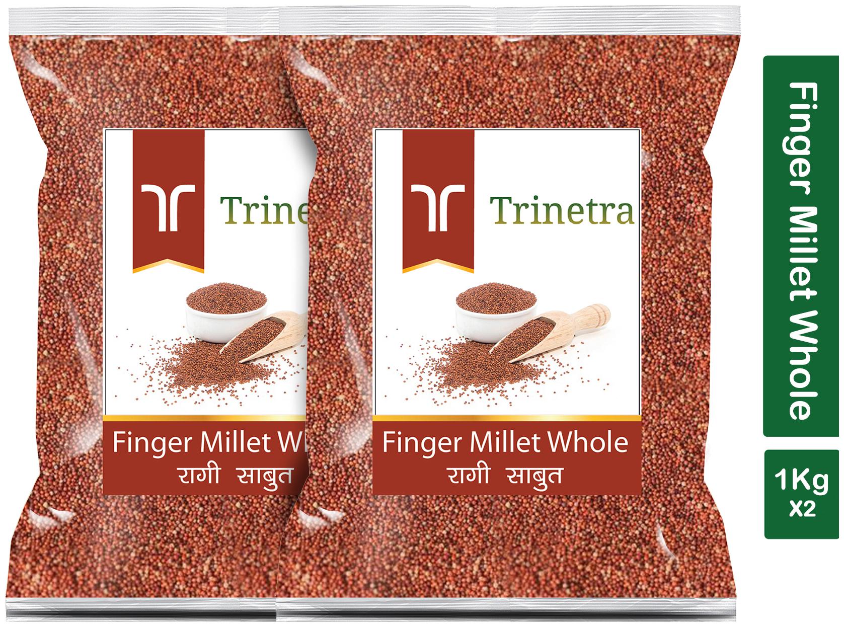 

Trinetra Best Quality Ragi Sabut (Finger Millet Whole Grain) 1 kg (Pack Of 2)