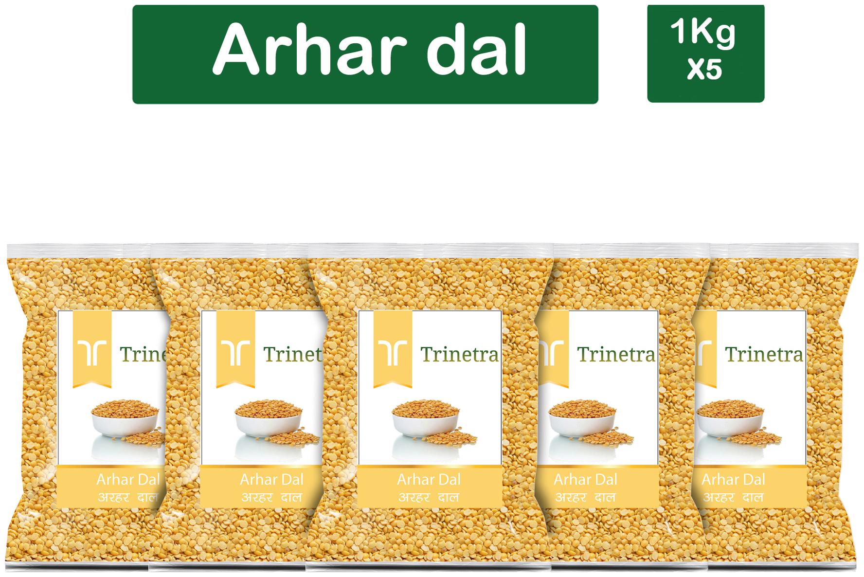 

Trinetra Best Quality Arhar Toor Dal Split (Split Pigeon Peas)-1 kg (Pack Of 5)