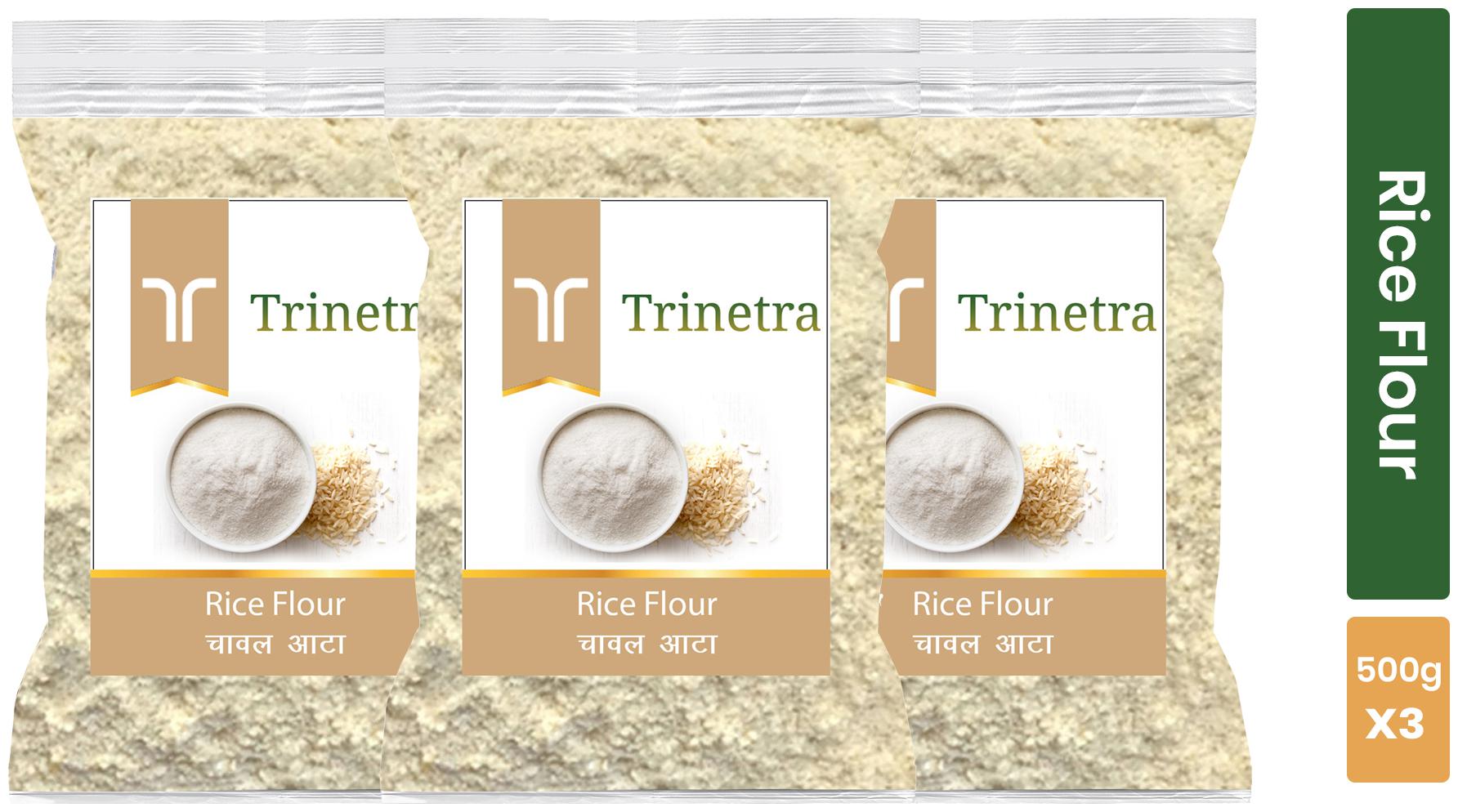 

Trinetra Best Quality Rice Flour Chaval Atta 500 g ( Pack of 3 )