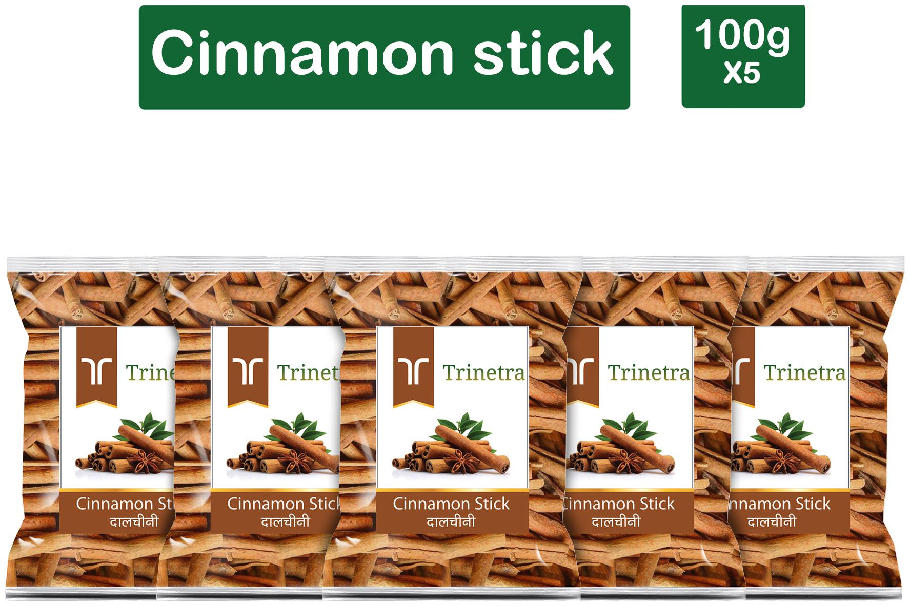 

Trinetra Best Quality Dalchini Sabut (Cinnamon Stick) 100g (Pack Of 5)