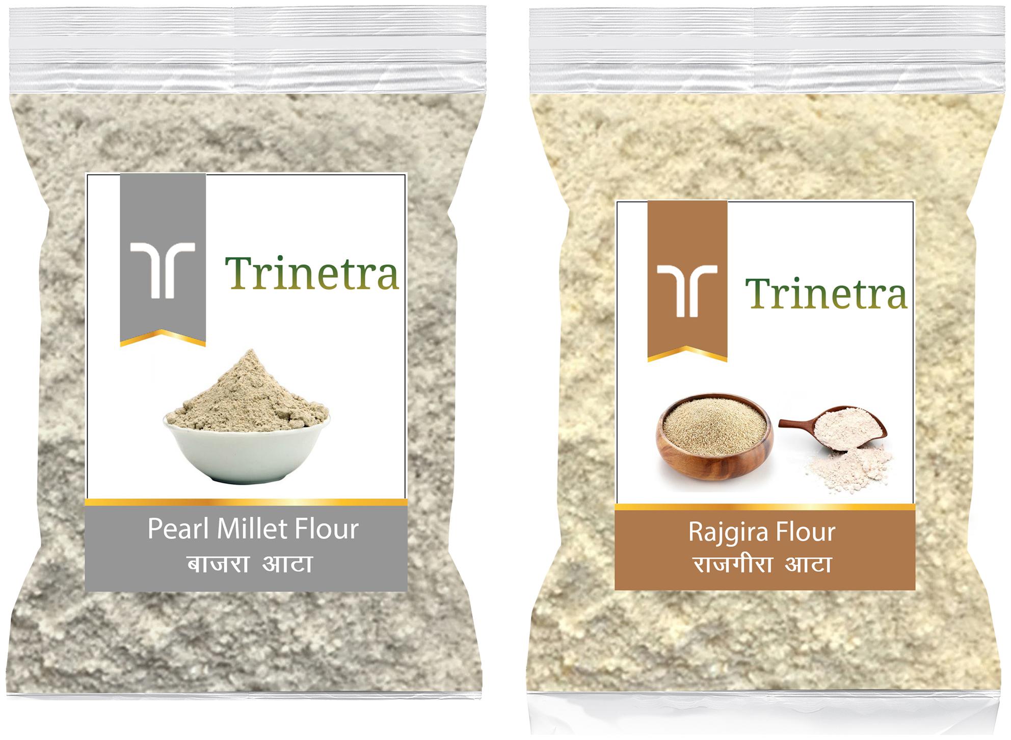 

Trinetra Best Quality Rajgira Flour 500g Bajra Pearl Millet Atta 500g