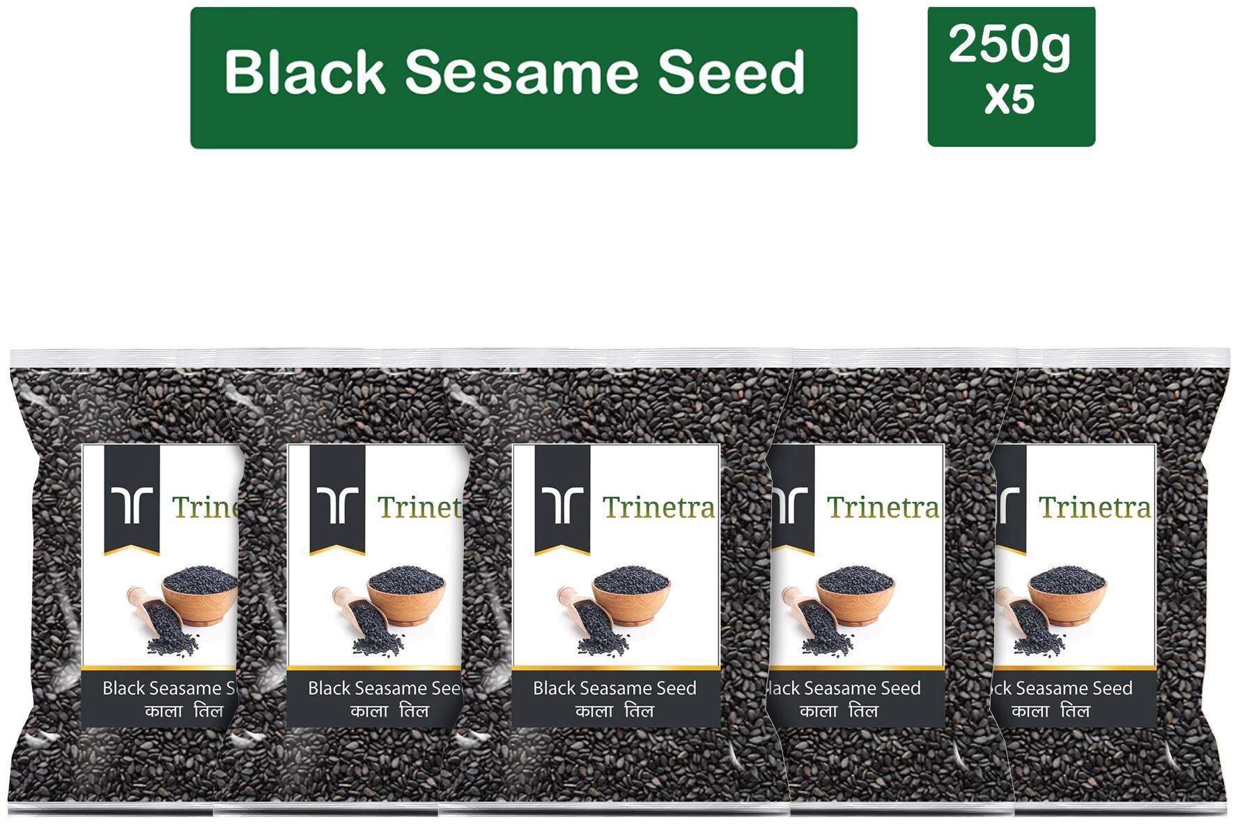 

Trinetra Best Quality Kala Til (Black Sesame Seeds)-250g (Pack Of 5)