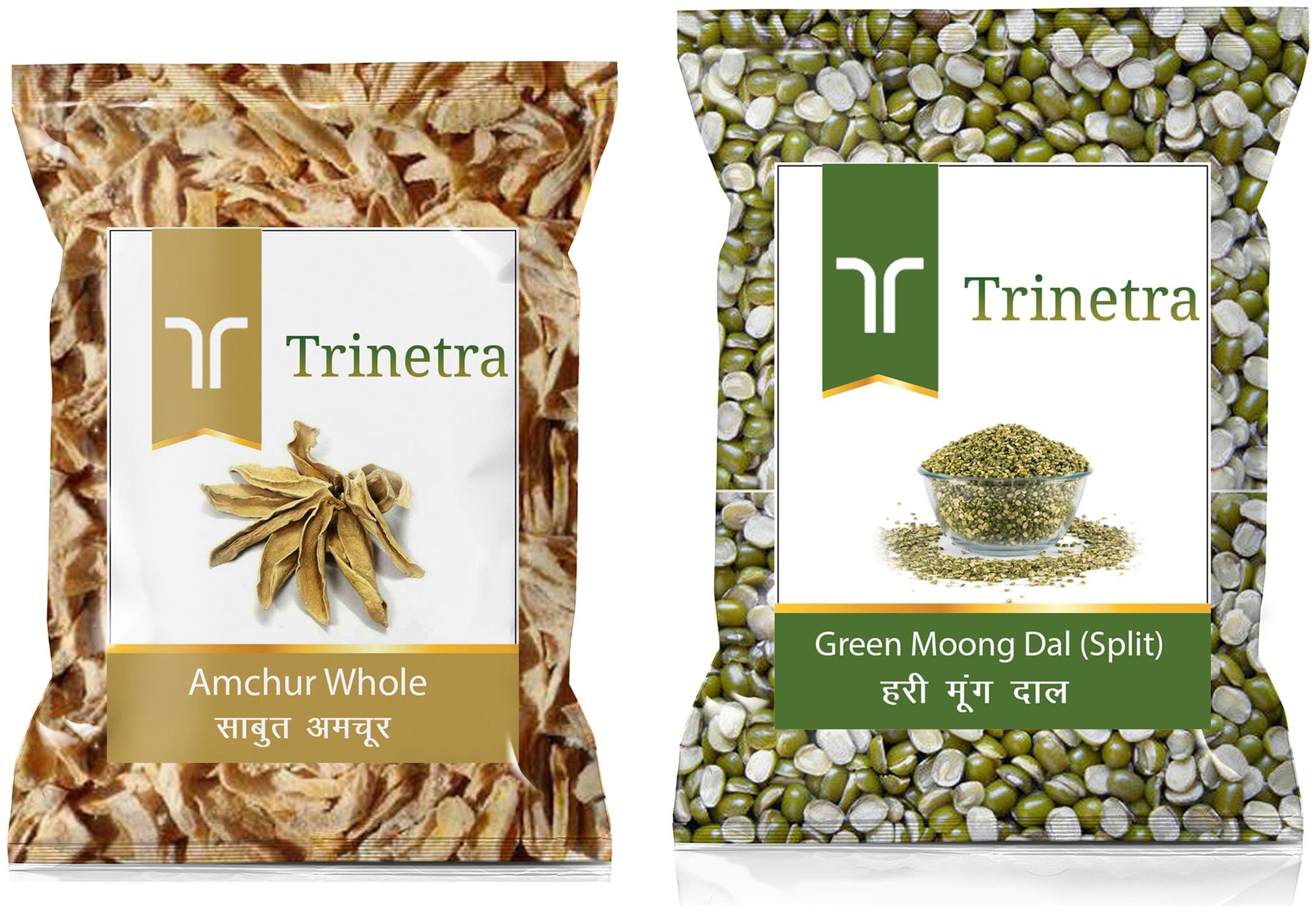 

Trinetra Best Quality Amchur Sabut 100g Green Moong Dal (Split) 500g