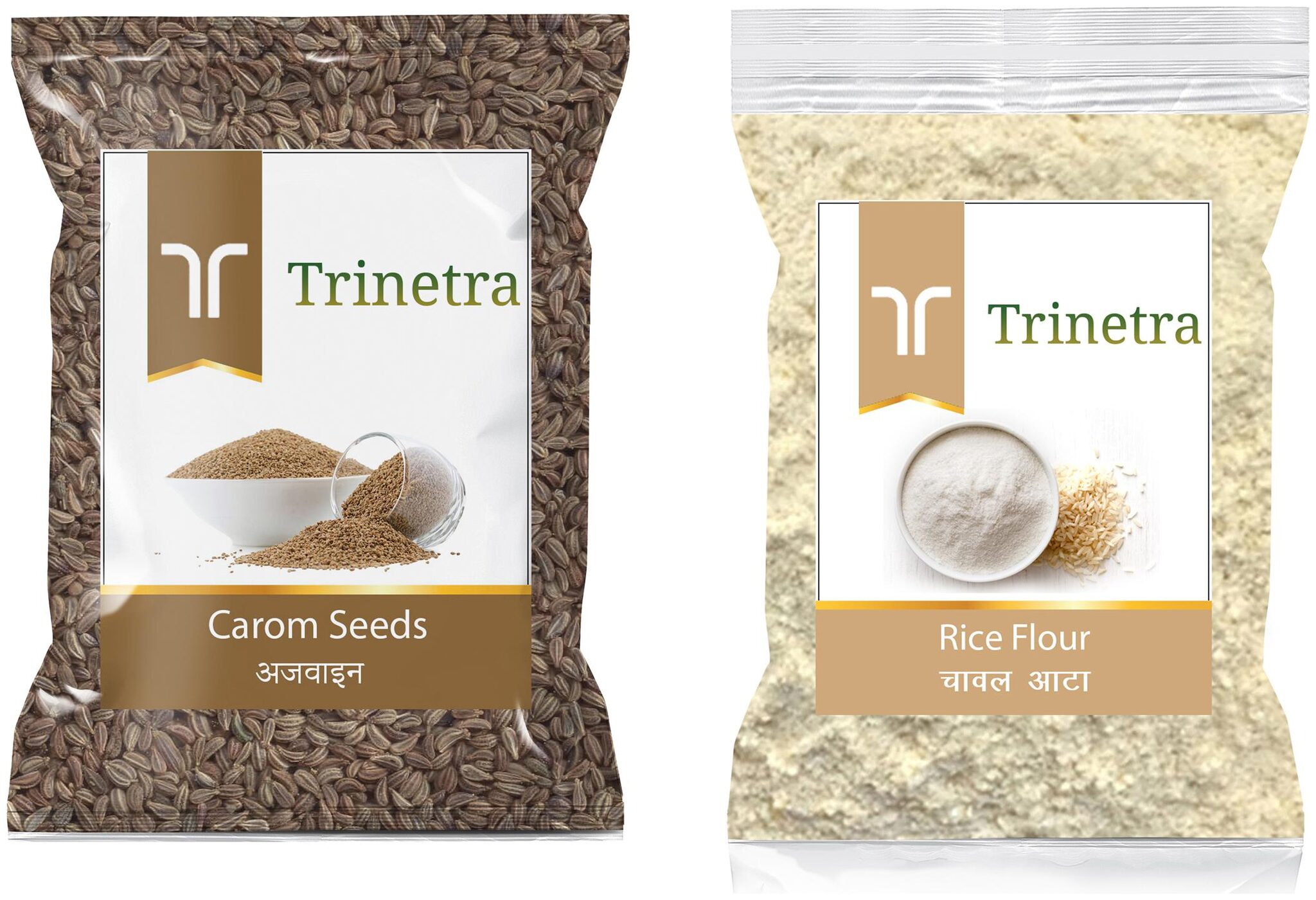 

Trinetra Best Quality Ajwain 100g And Rice Flour 1kg