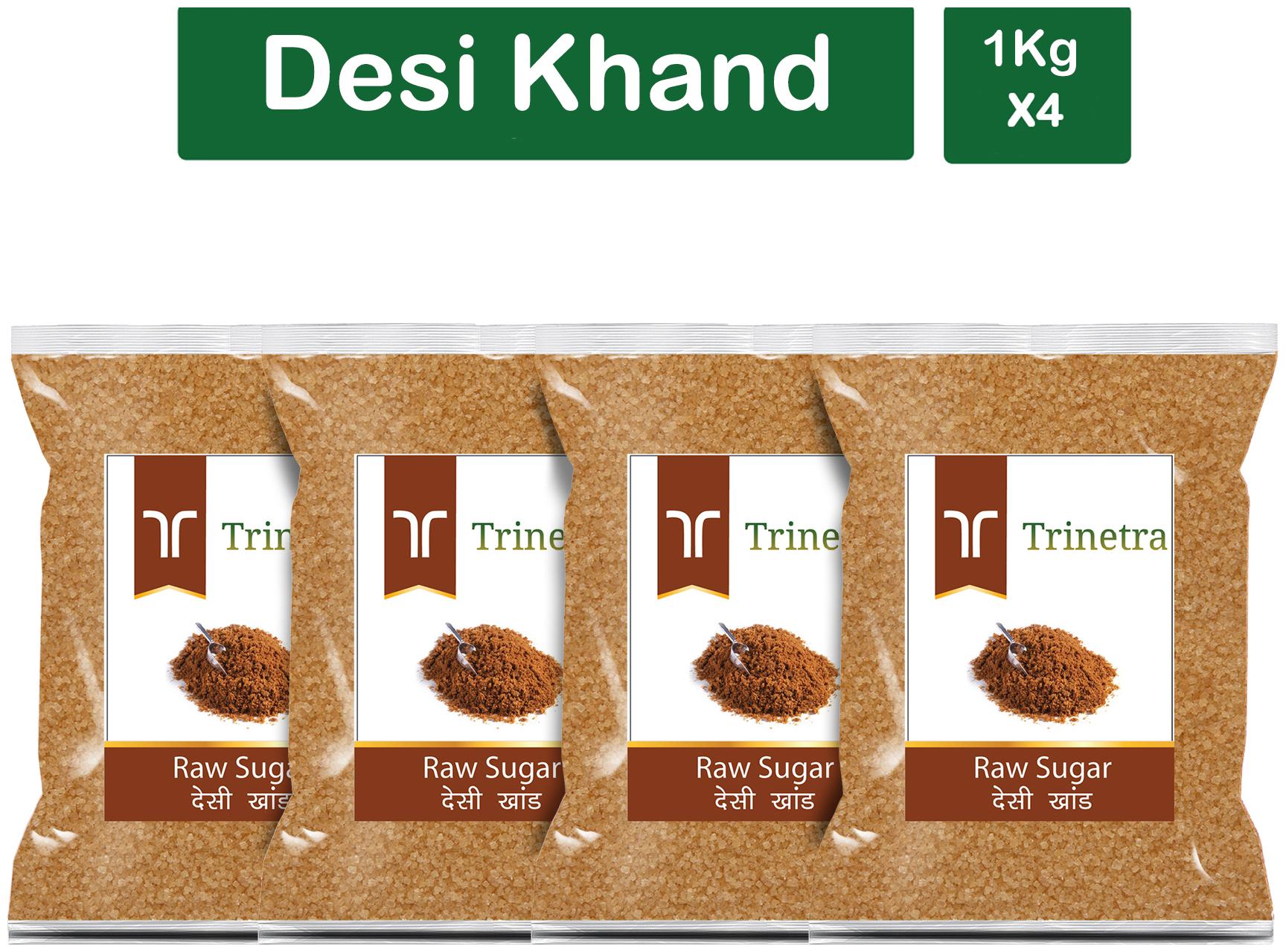 

Trinetra Best Quality Desi Khand (Raw Sugar) 1kg (Pack Of 4)