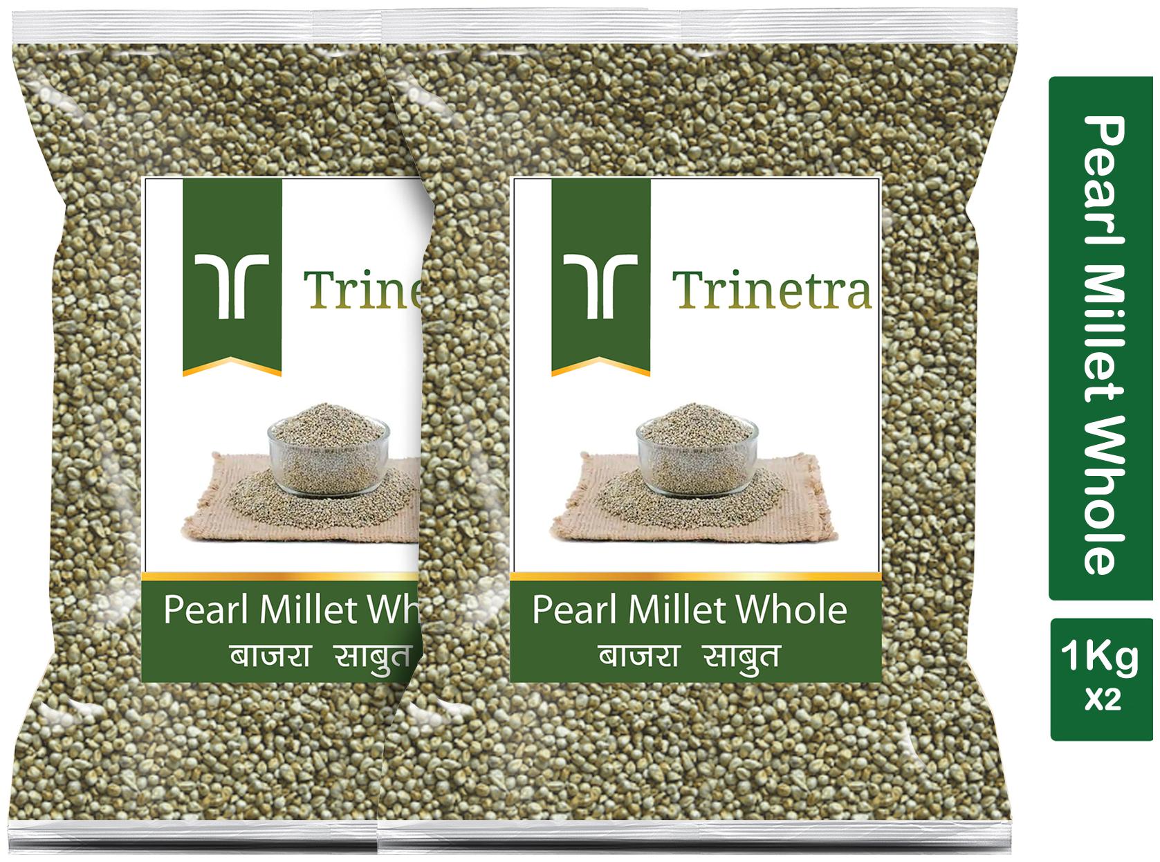

Trinetra Best Quality Bajra Sabut (Pearl Millet Whole Grain) 1 kg (Pack Of 2)