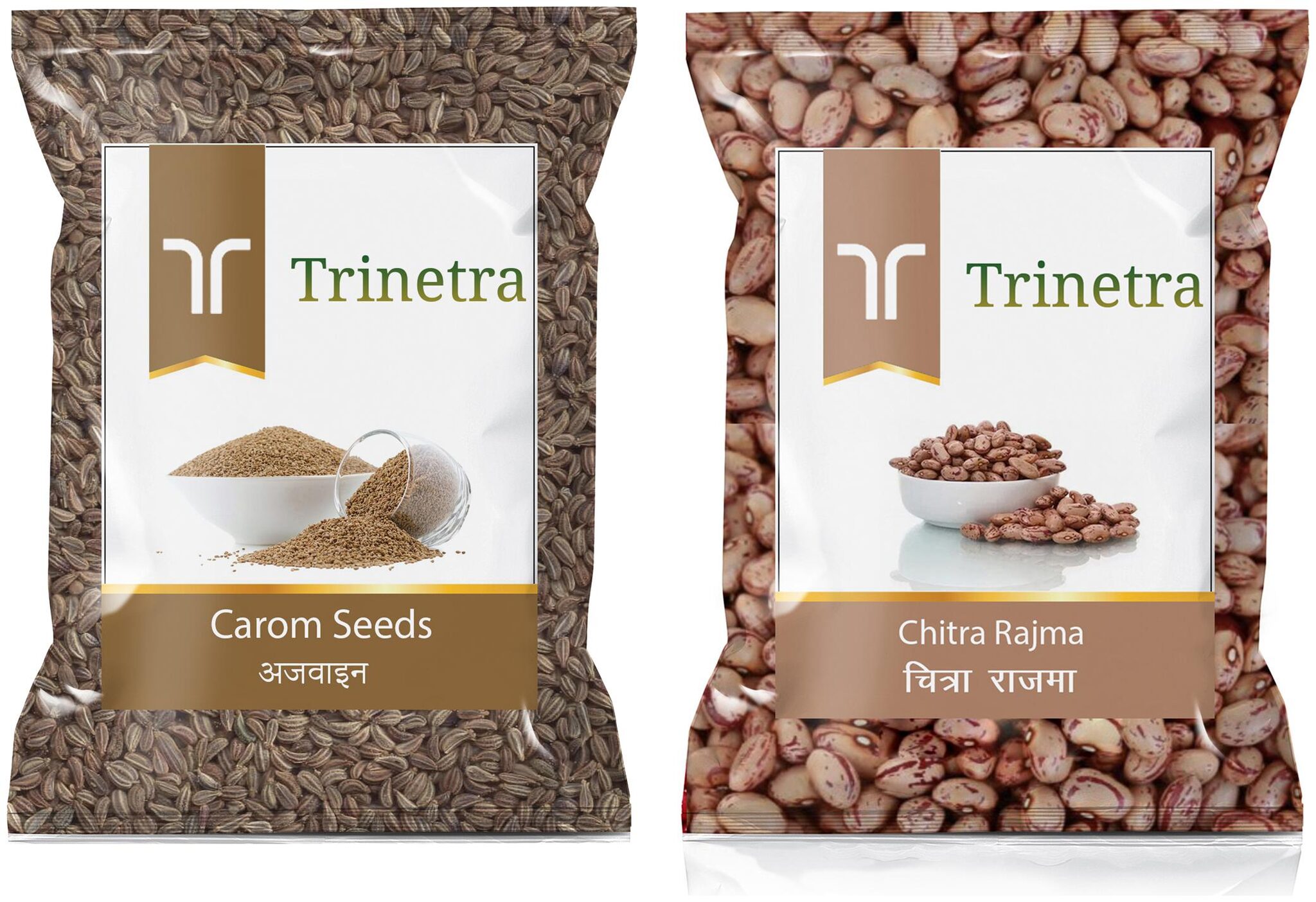 

Trinetra Best Quality Ajwain 100g And Chitra Rajma 500g