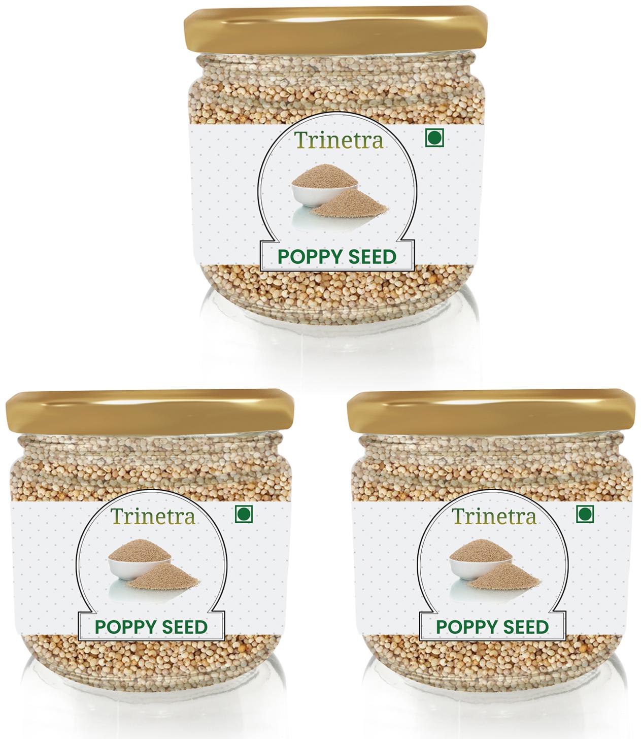 

Trinetra Best Quality Khaskhas (Poppy) Seeds (Glass Jar Pack)-100g (Pack Of 3)