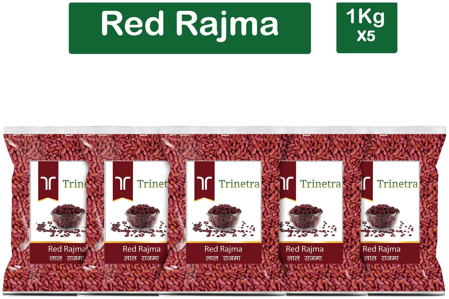 

Trinetra Best Quality Red Rajma (Red Kidney Beans)-1 kg (Pack Of 5)