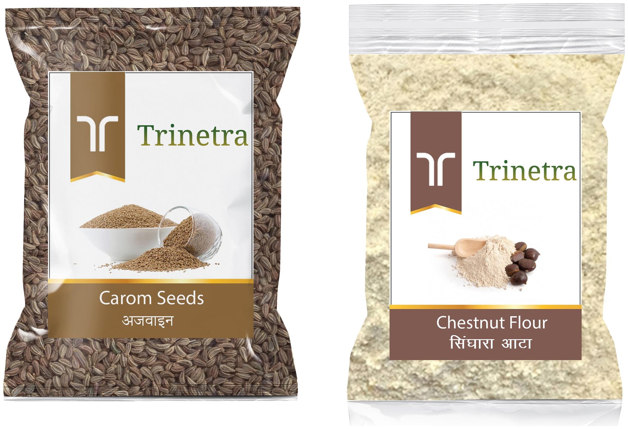

Trinetra Best Quality Ajwain 100g And Chestnut Flour Singhada 500g
