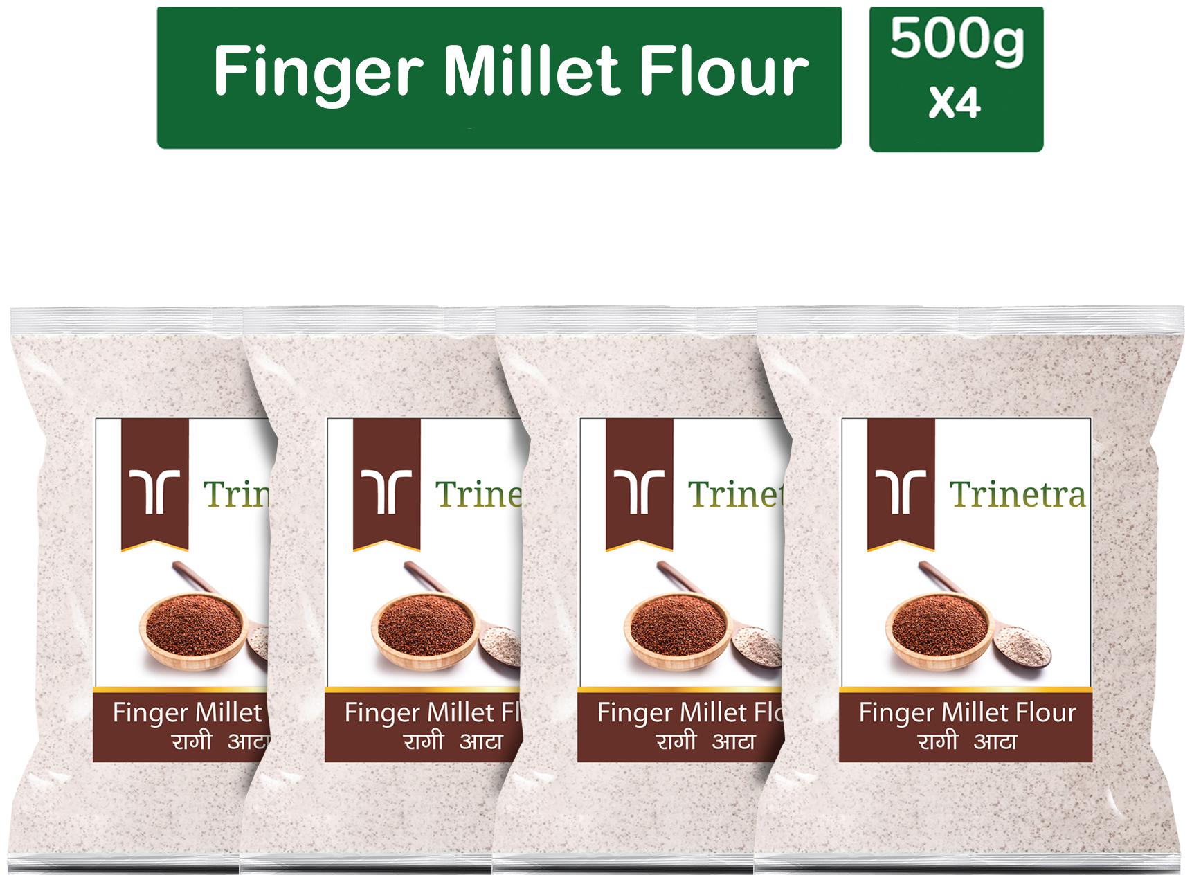 

Trinetra Best Quality Ragi Atta (Finger Millet Flour)-500g (Pack Of 4)
