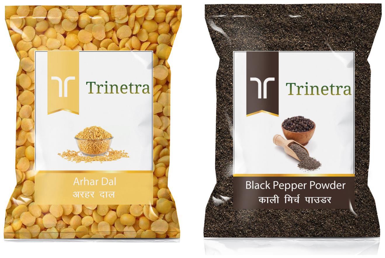 

Trinetra Best Quality Black Pepper Powder Kali Mirch 100g And Arhar Dal 1kg
