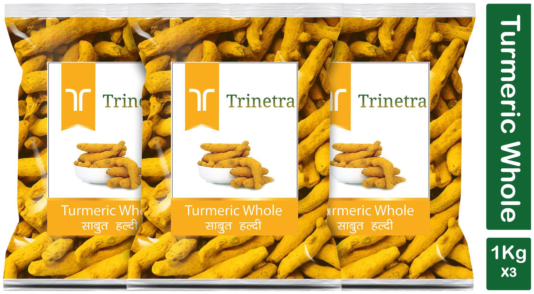 

Trinetra Best Quality Haldi Sabut (Turmeric)-1Kg (Pack Of 3)