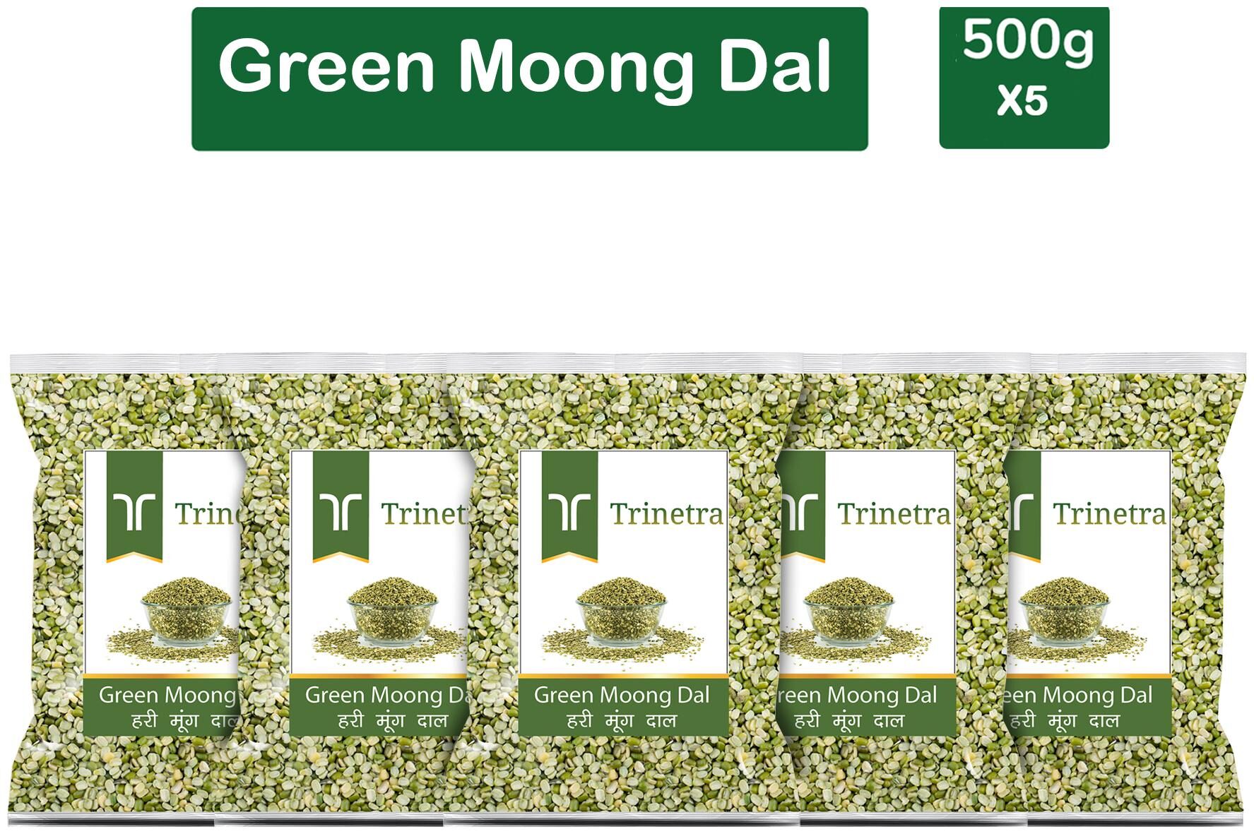 

Trinetra Best Quality Moong Dal Split (Green Gram Beans Split)-500g (Pack Of 5)