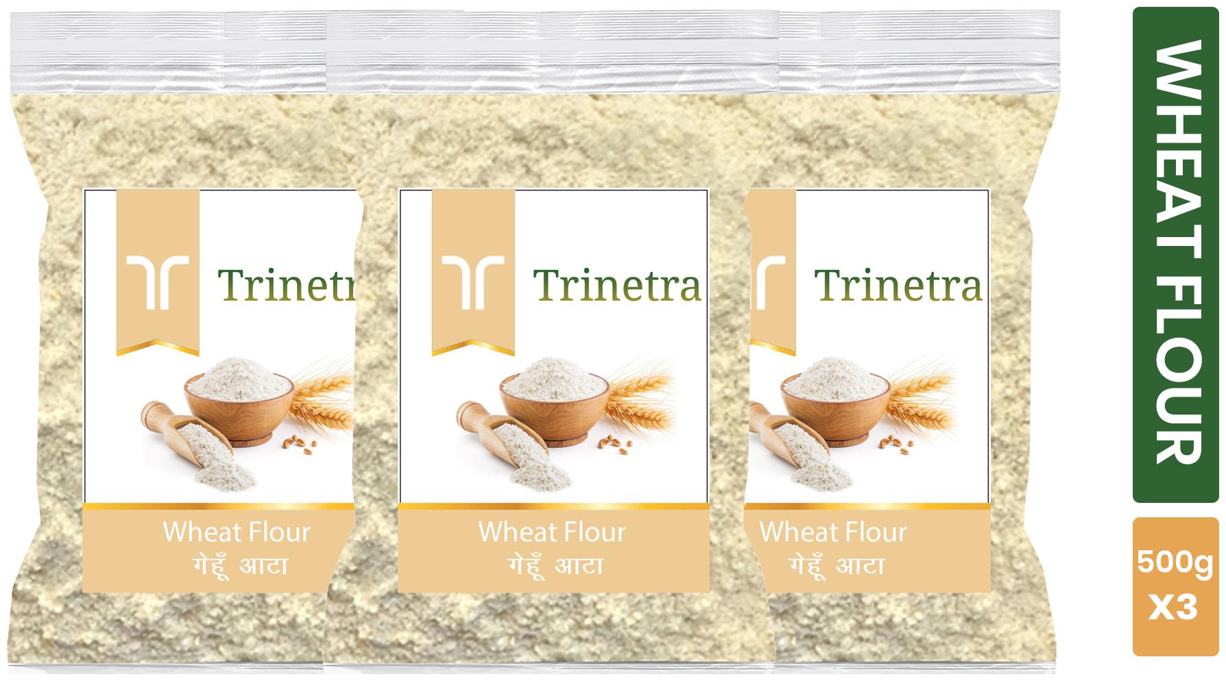 

Trinetra Best Quality Wheat Flour Gehoon Atta 500 g ( Pack of 3 )