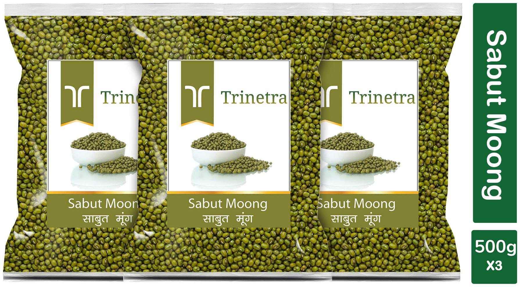

Trinetra Best Quality Moong Dal Sabut (Green Gram Beans Whole)-500g (Pack Of 3)