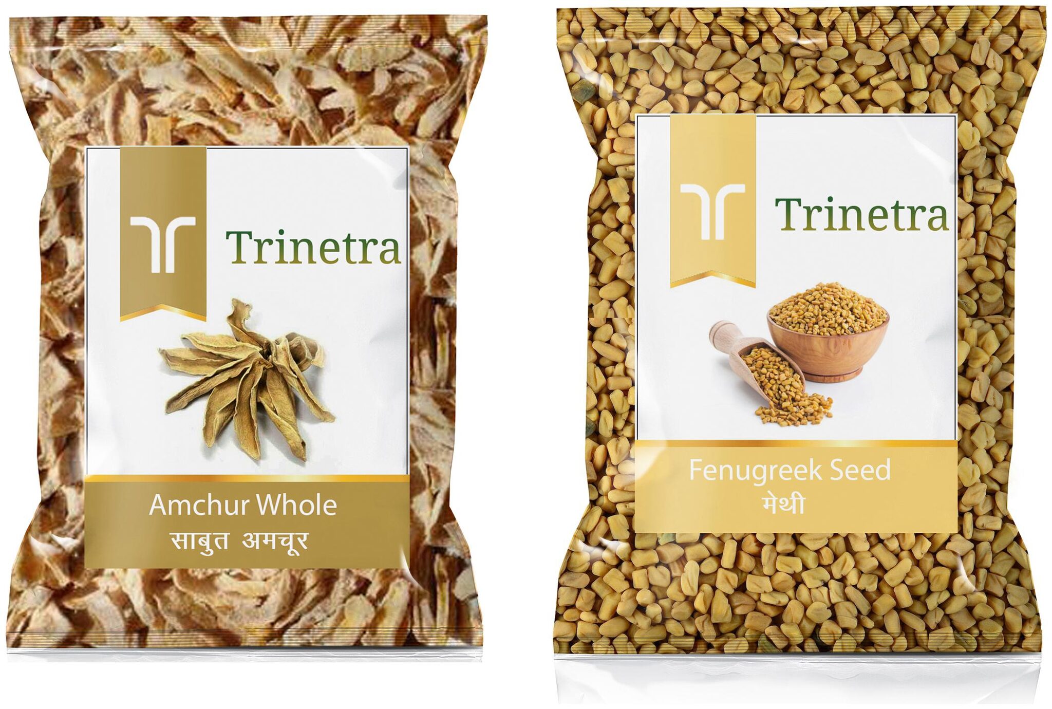

Trinetra Best Quality Amchur Sabut 100g Fenugreek Methi Seed 400g