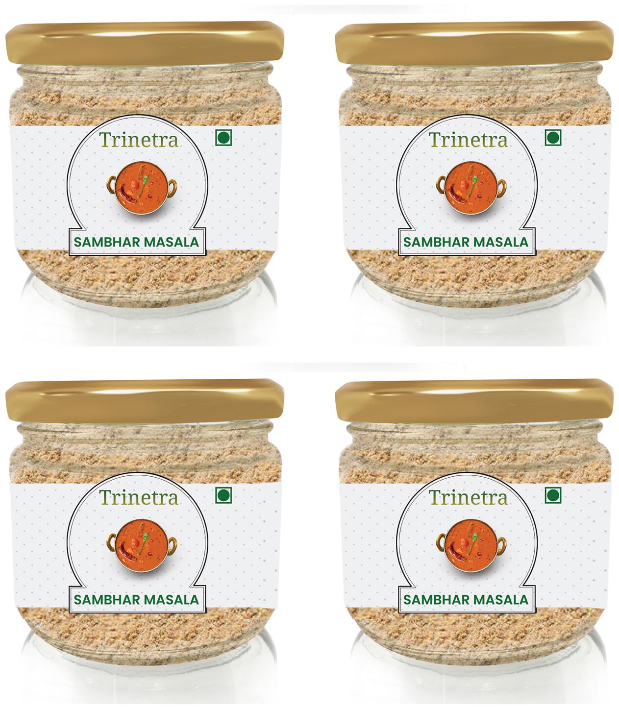 

Trinetra Best Quality Sambhar Masala (Glass Jar Pack)-100g (Pack Of 4)
