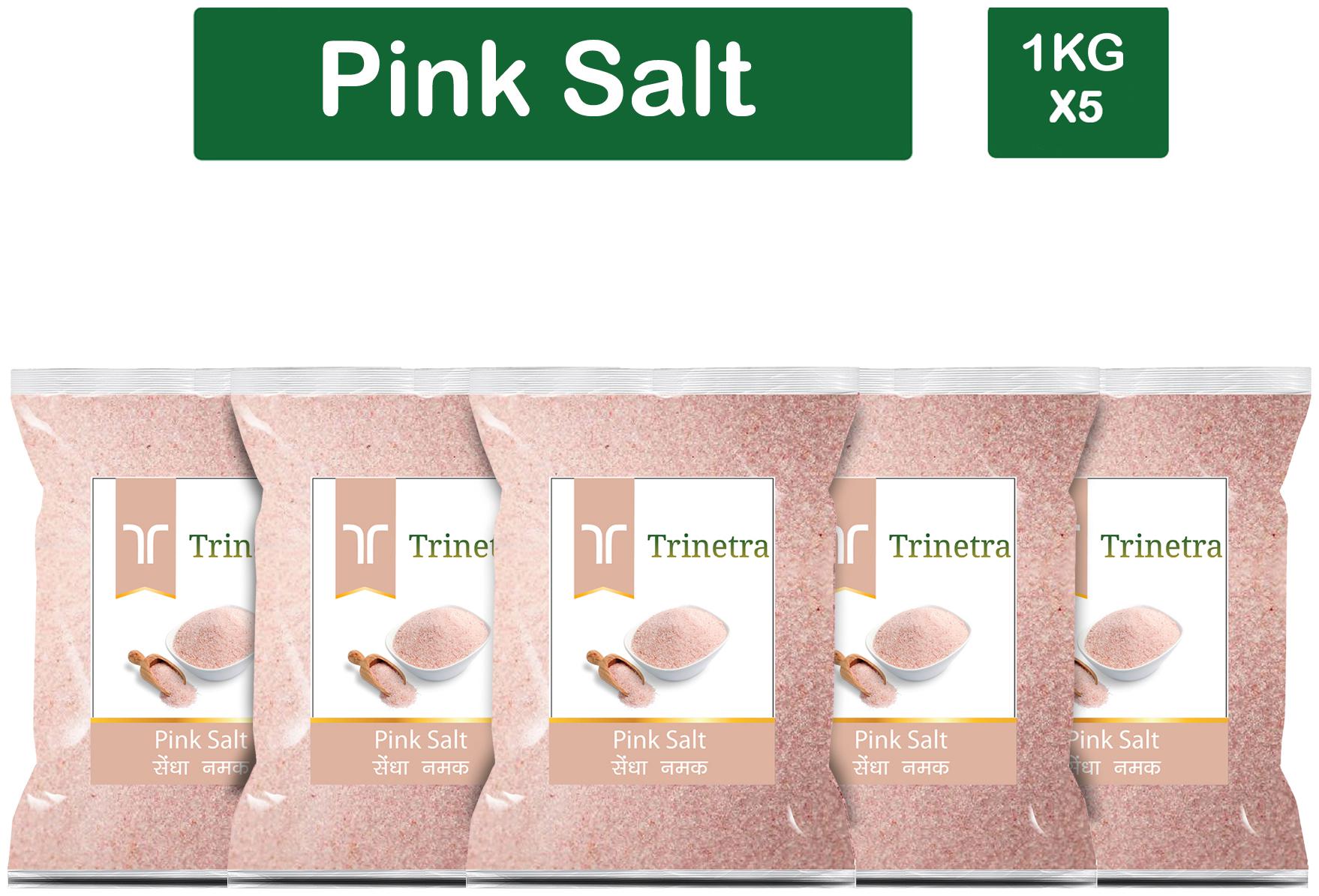 

Trinetra Best Quality Pink Salt (Sendha Namak)-1Kg (Pack Of 5)
