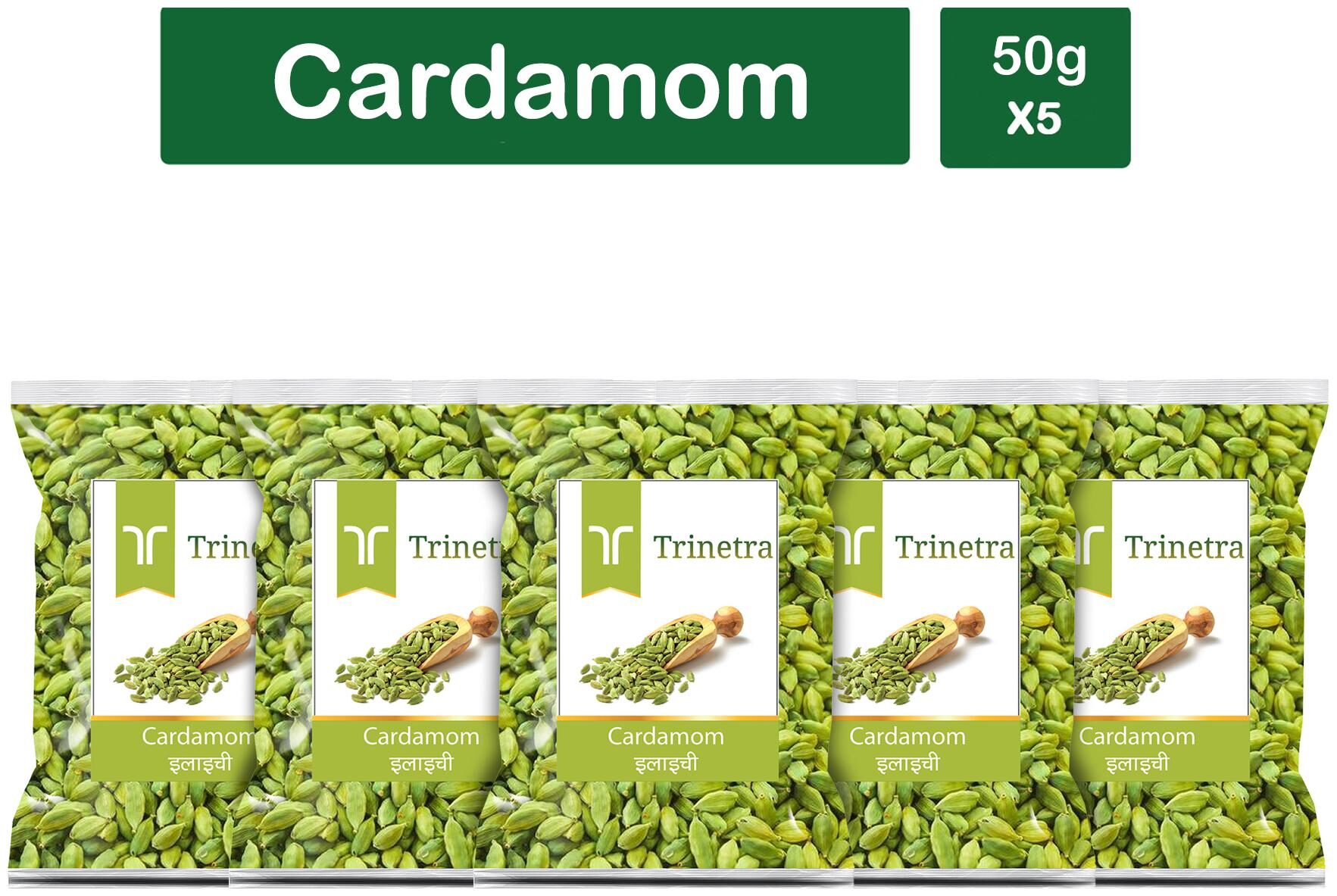 

Trinetra Best Quality Choti Elaichi (Green Cardamom)-50g (Pack Of 5)