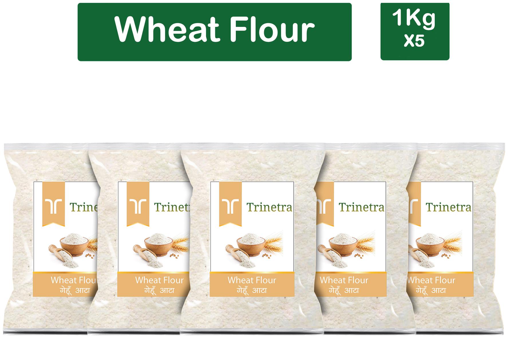 

Trinetra Best Quality Gehun Atta (Wheat Flour)-1kg (Pack Of 5)