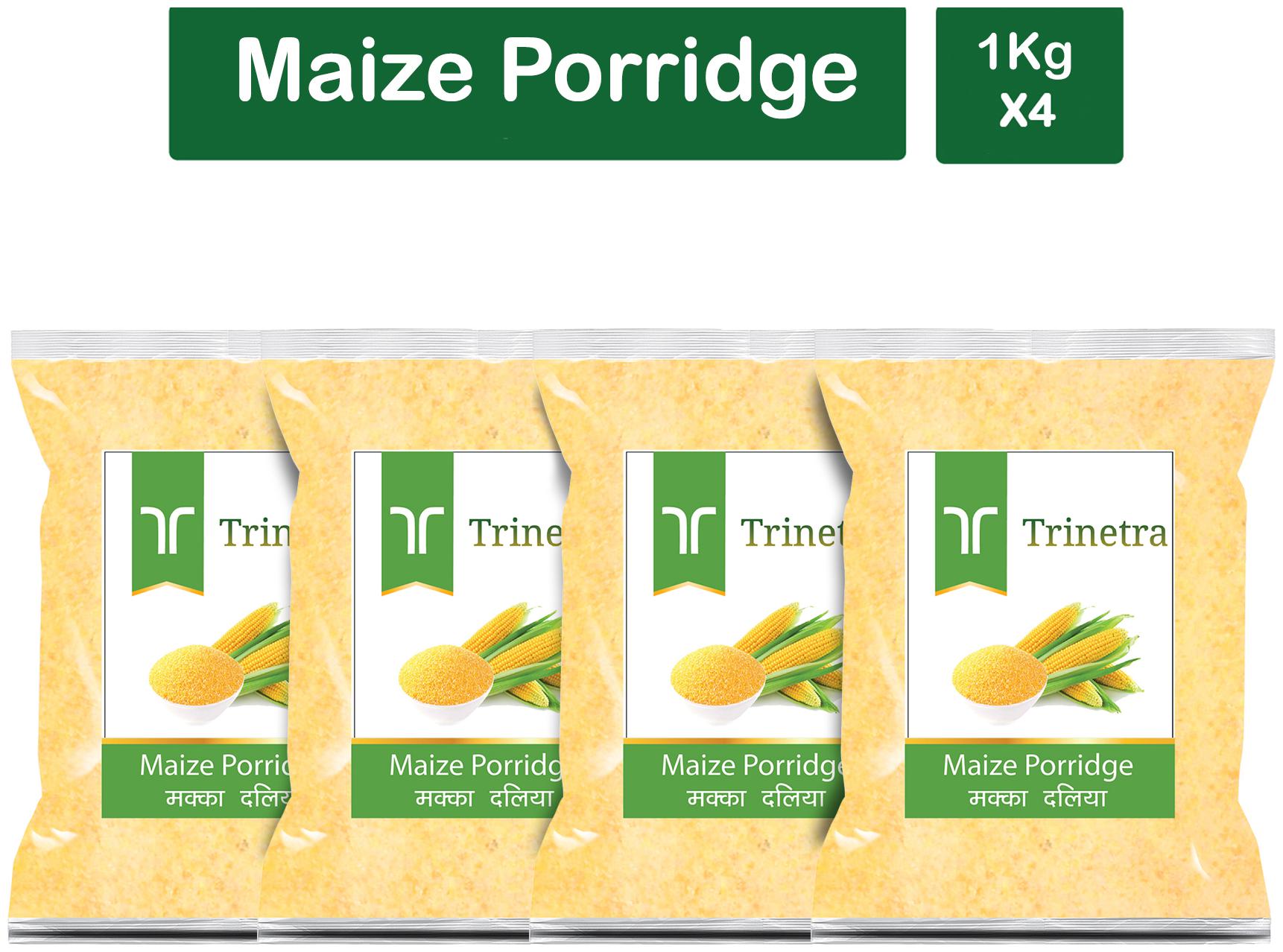 

Trinetra Best Quality Makka Daliya (Maize Porridge) 1 kg (Pack Of 4)
