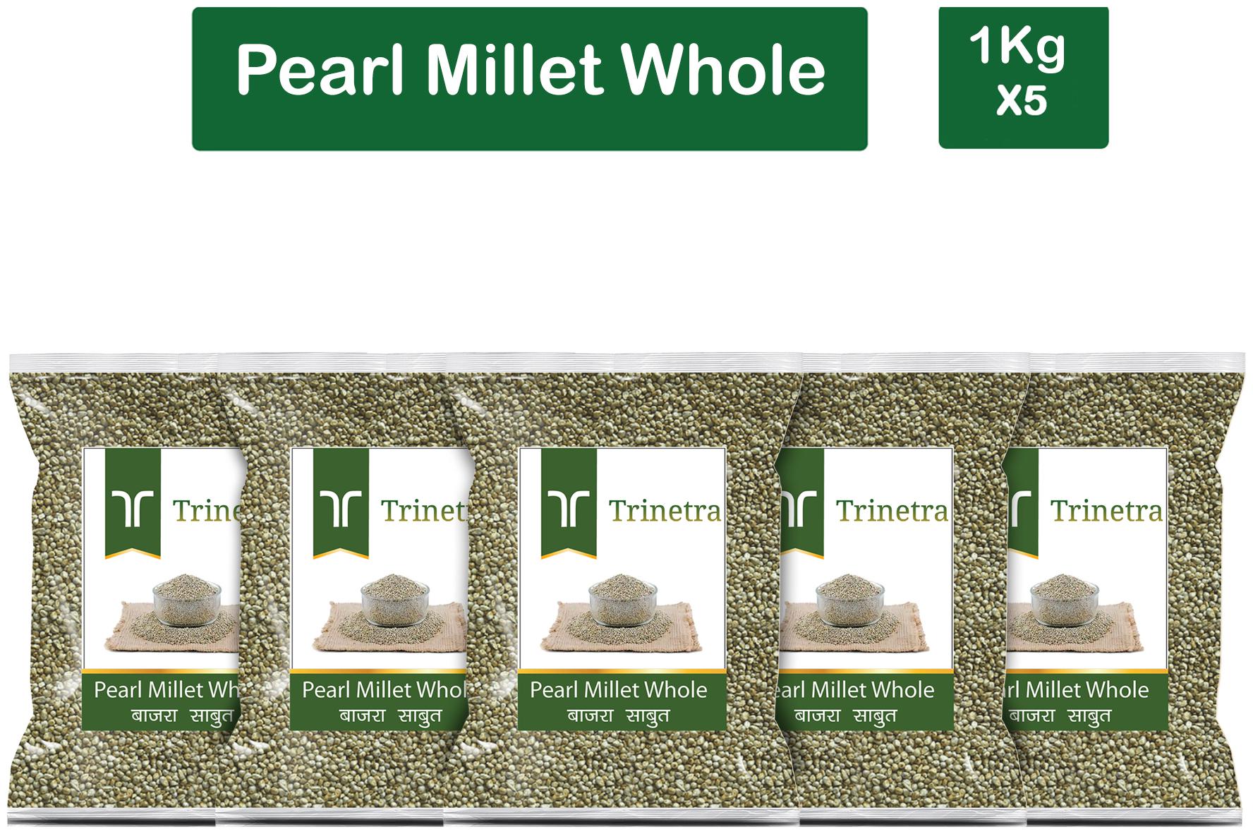 

Trinetra Best Quality Bajra Sabut (Pearl Millet Whole Grain) 1 kg (Pack Of 5)