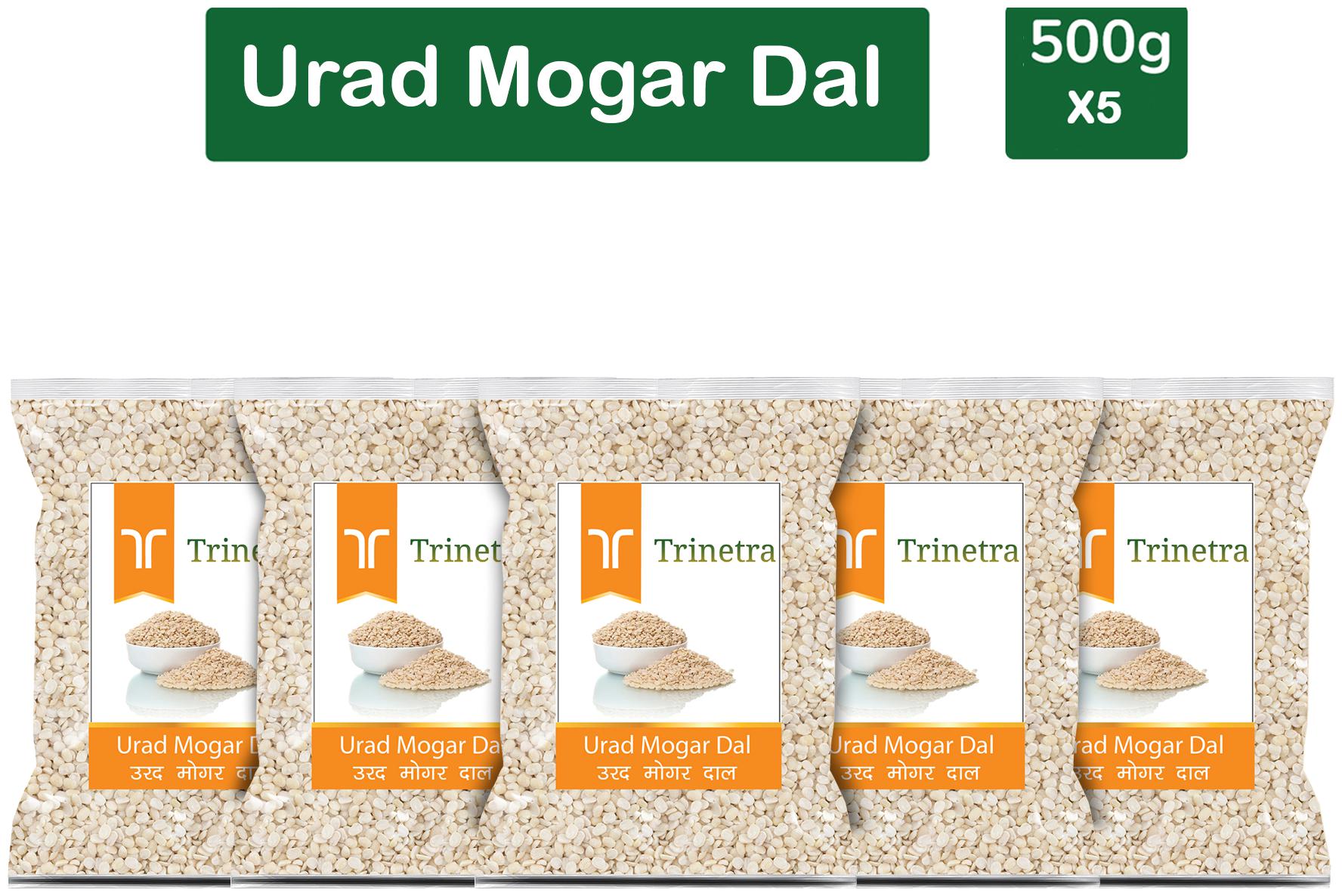 

Trinetra Best Quality Urad Mogar Dal Split (Yellow Urad Bean)-500g (Pack Of 5)