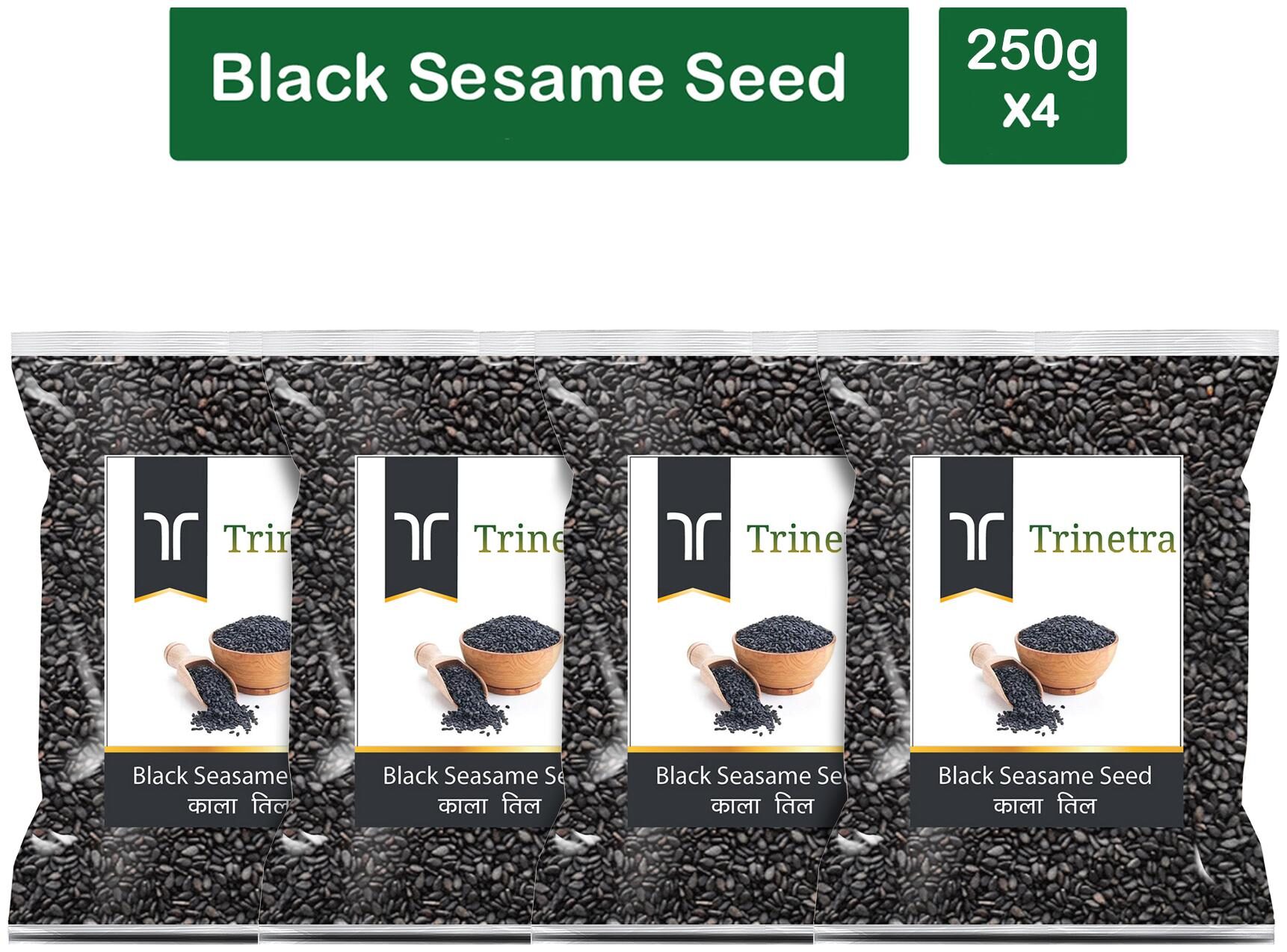 

Trinetra Best Quality Kala Til (Black Sesame Seeds)-250g (Pack Of 4)