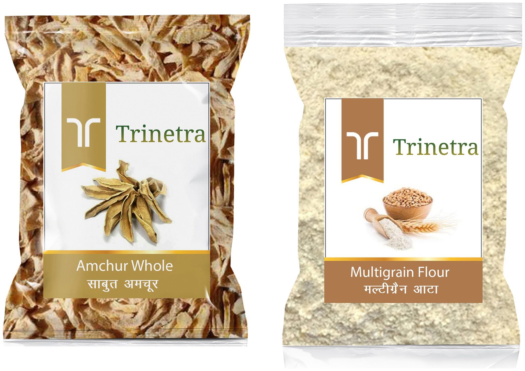 

Trinetra Best Quality Amchur Sabut 100g Multigrain Atta Flour 1kg