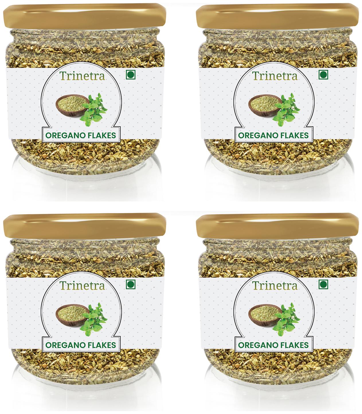 

Trinetra Best Quality Oregano Flakes (Glass Jar Pack)-100g (Pack Of 4)
