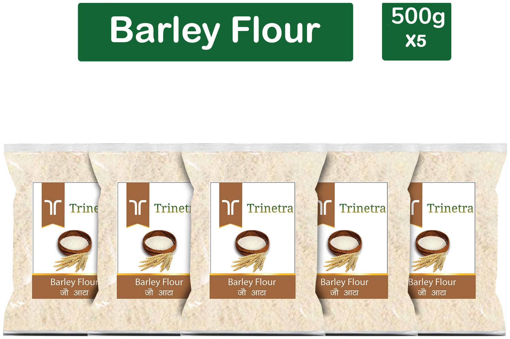 

Trinetra Best Quality Jau Atta (Barley Flour)-500g (Pack Of 5)