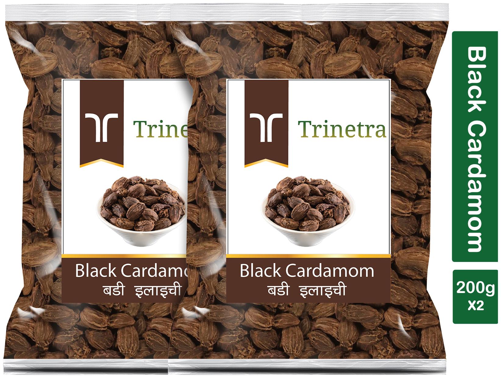 

Trinetra Best Quality Badi Elaichi (Black Cardamom)-200g (Pack Of 2)