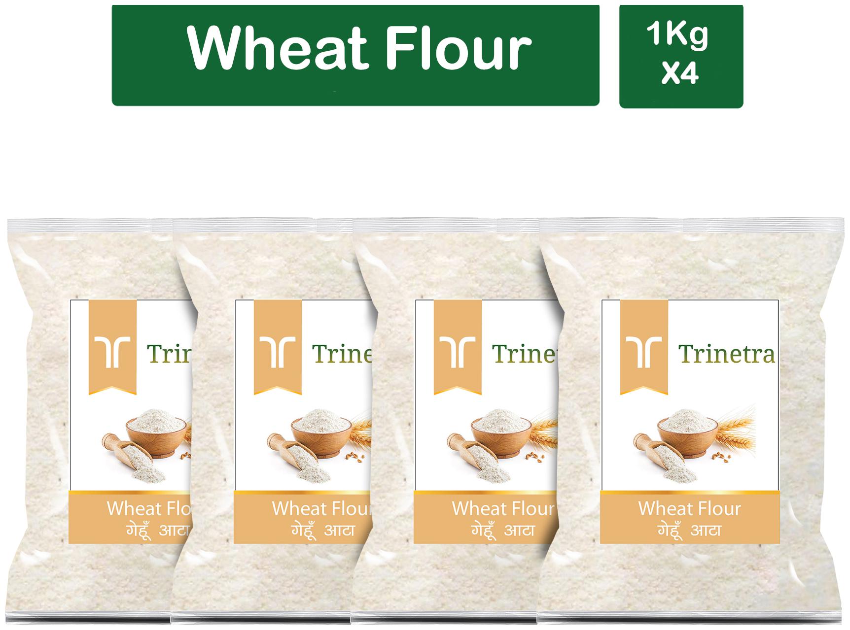 

Trinetra Best Quality Gehun Atta (Wheat Flour)-1kg (Pack Of 4)