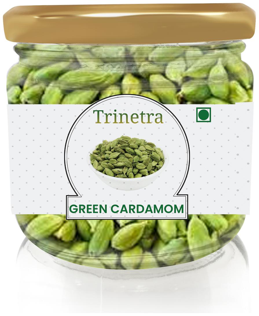 

Trinetra Best Quality Choti Elaichi (Green Cardamom) (Glass Jar Pack)-100g (Pack Of 1)