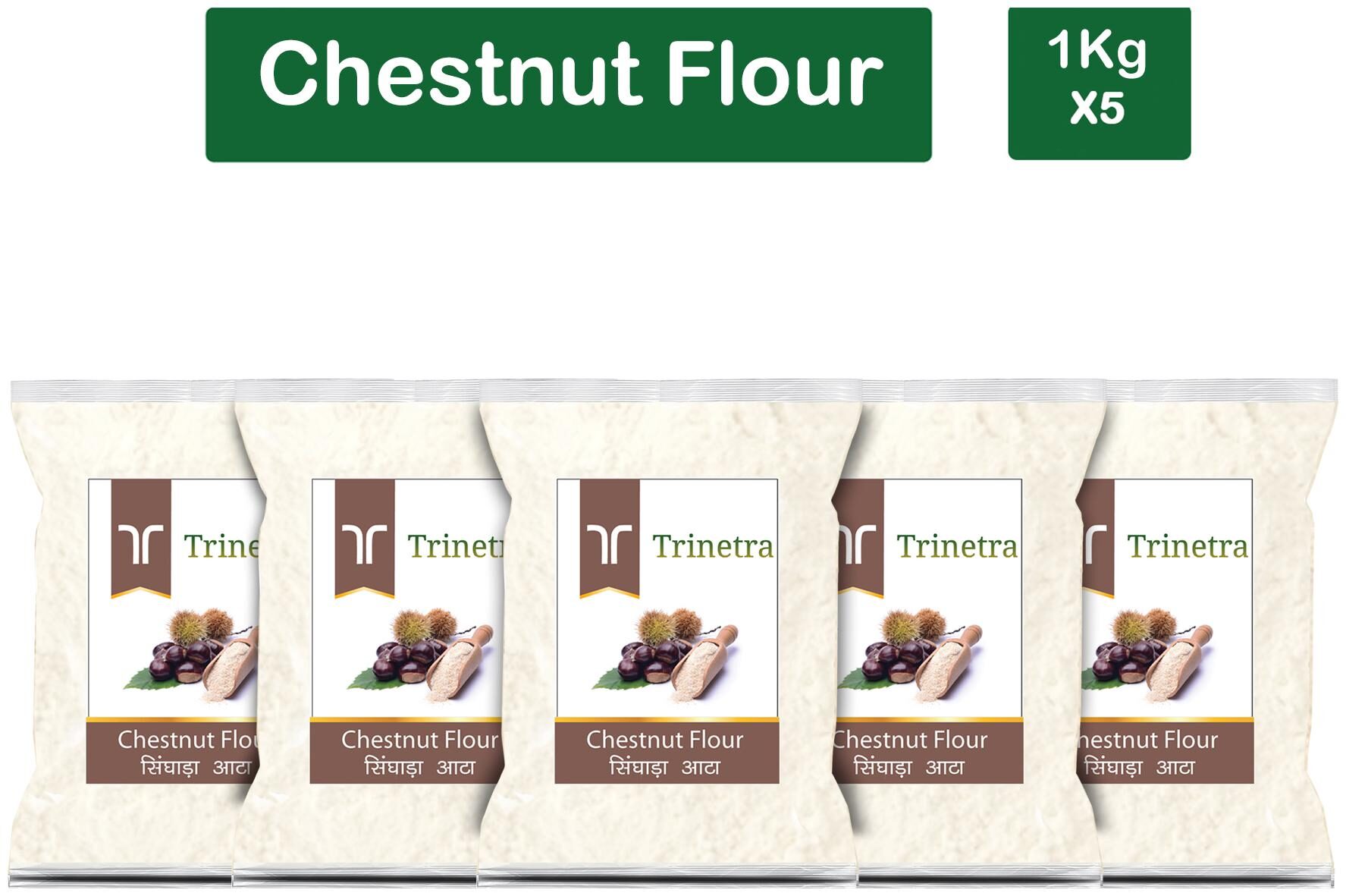 

Trinetra Best Quality Singhara Atta (Chestnut Flour)-1kg (Pack Of 5)