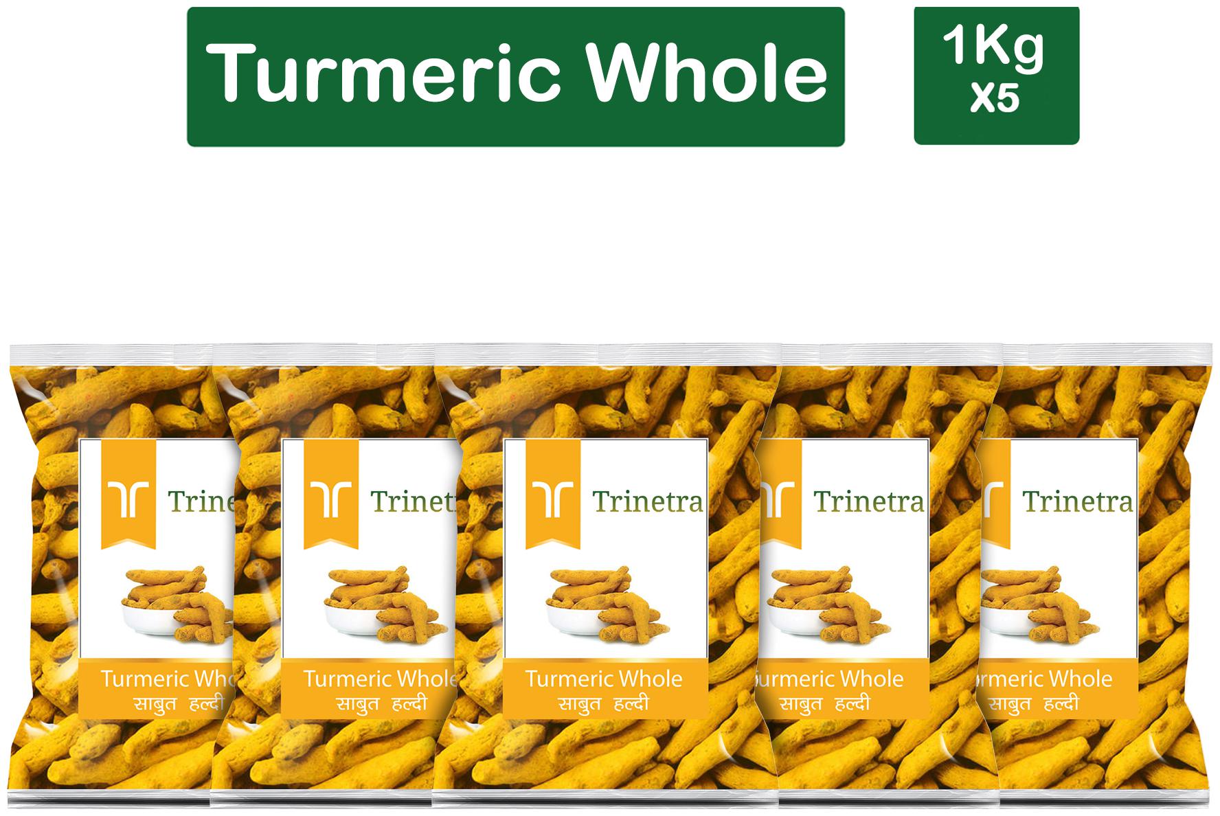 

Trinetra Best Quality Haldi Sabut (Turmeric)-1Kg (Pack Of 5)