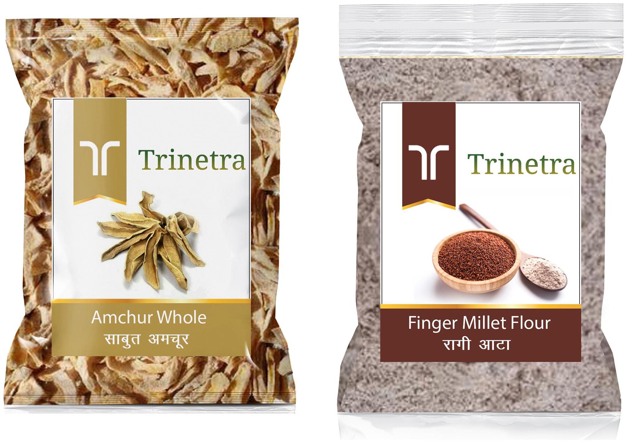 

Trinetra Best Quality Amchur Sabut 100g Ragi Atta Flour 500g