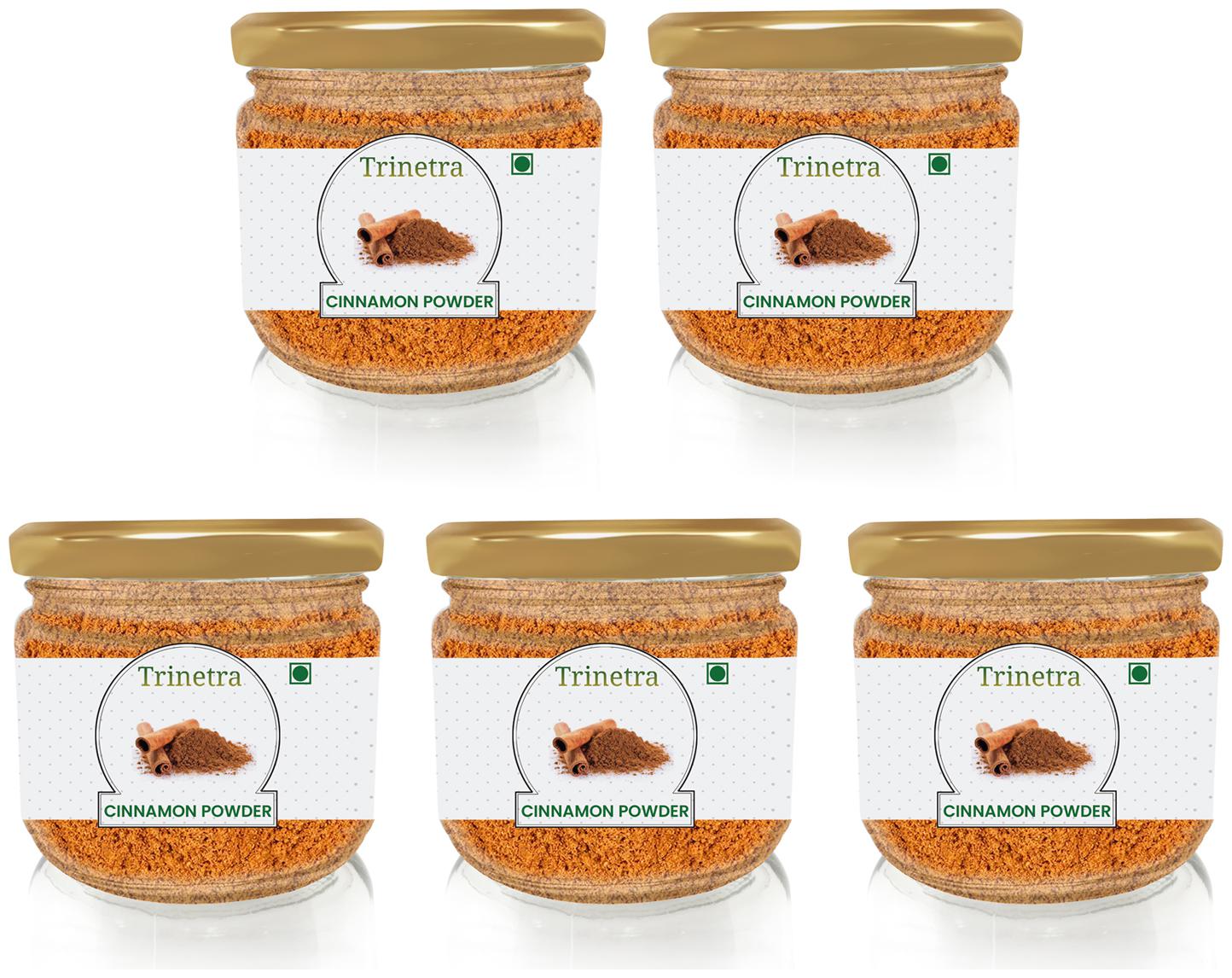 

Trinetra Best Quality Dalchini (Cinnamon) Powder (Glass Jar Pack)-100g (Pack Of 5)